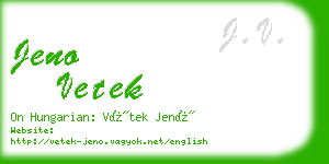 jeno vetek business card